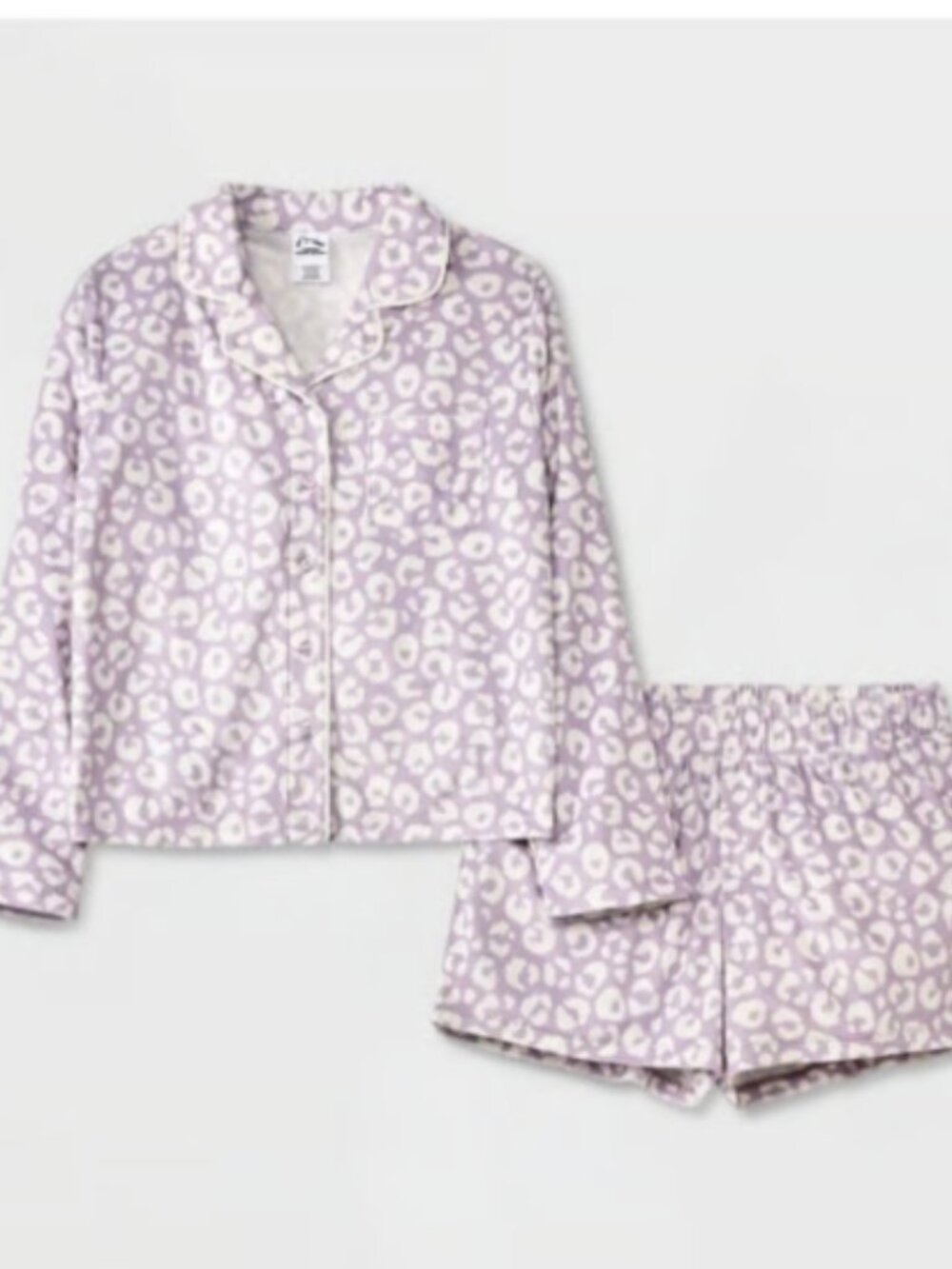Girls' 2pc 'Leopard' Long Sleeve Coat Pajama Set - art class™ Purple L
